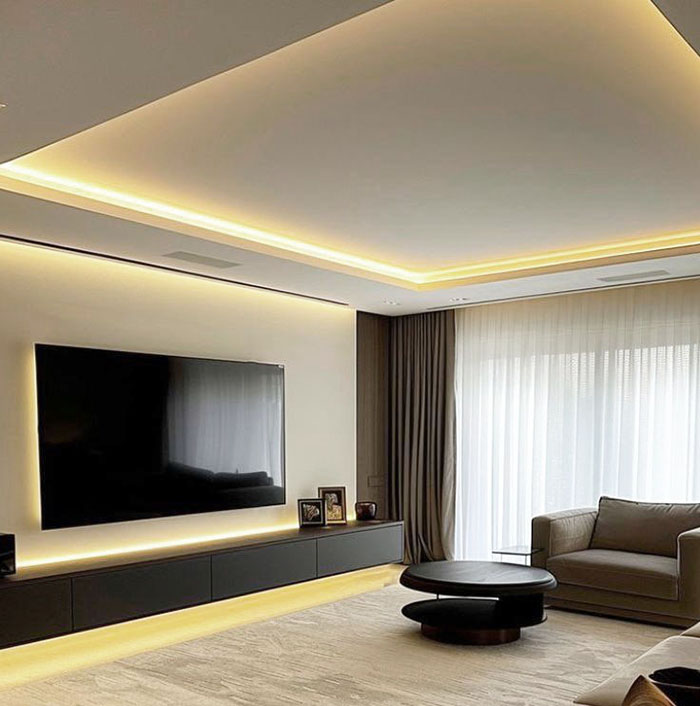 trần thạch cao phòng khách đơn giản